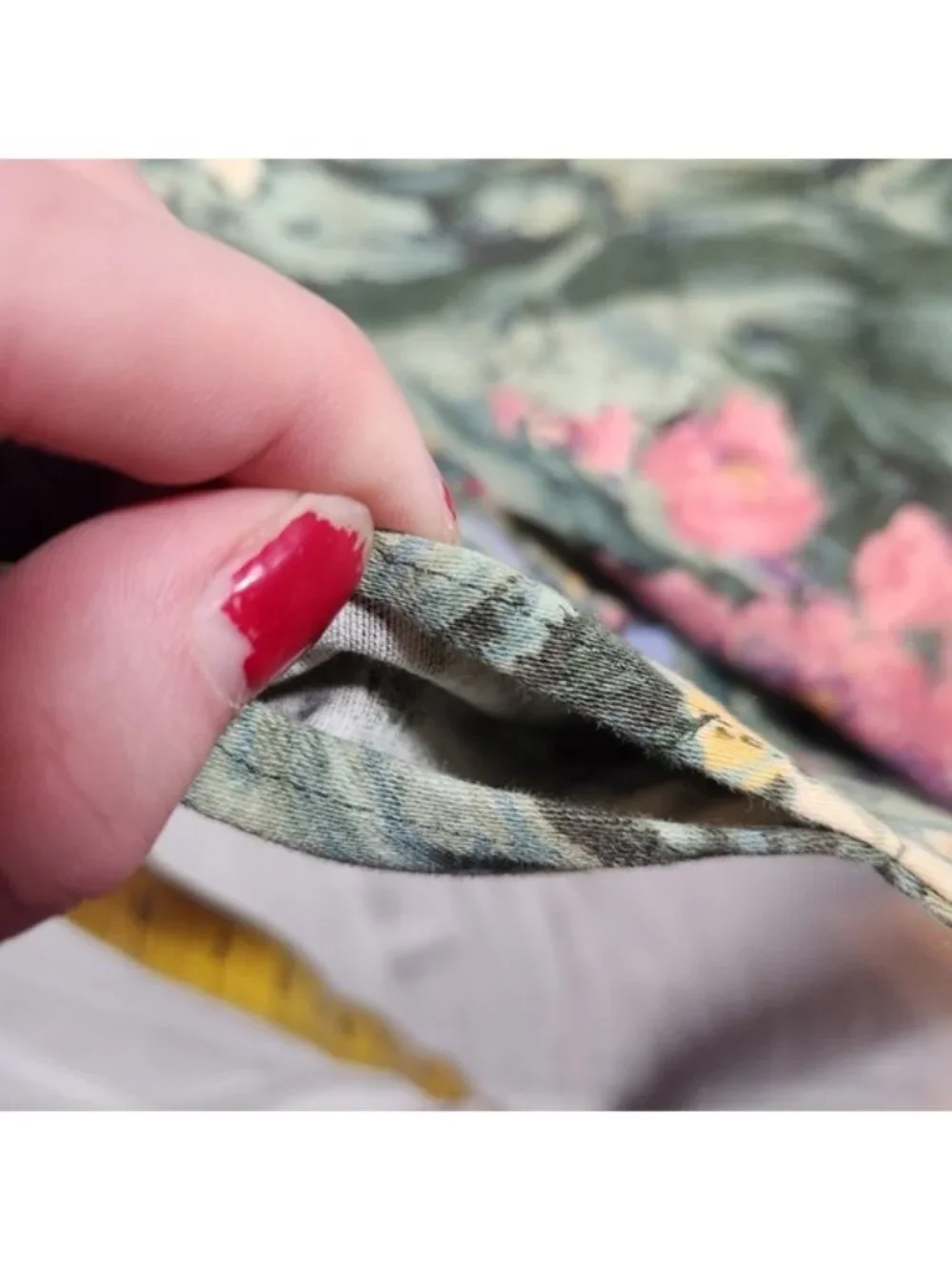 Vintage Floral Window Valance Painterly Garden Botanical Print Green Pink 86x15‎